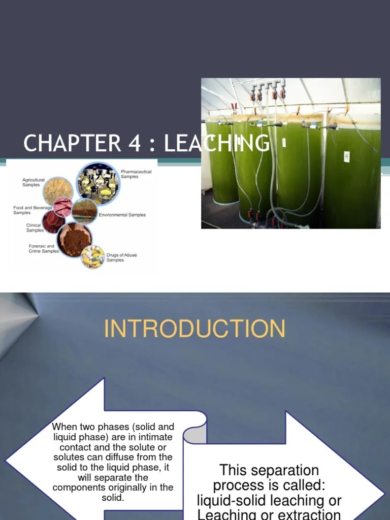 Chapter 4 Leaching Chemical Process Engineering Condensed Matter