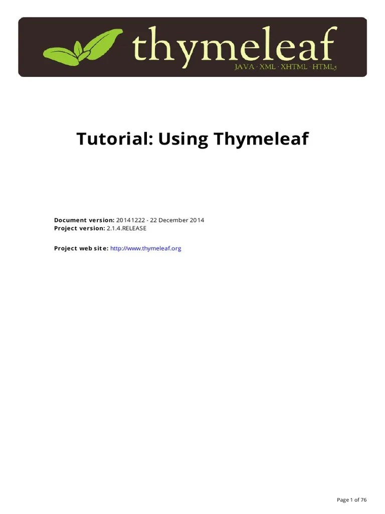 Using Thymeleaf Xhtml Html