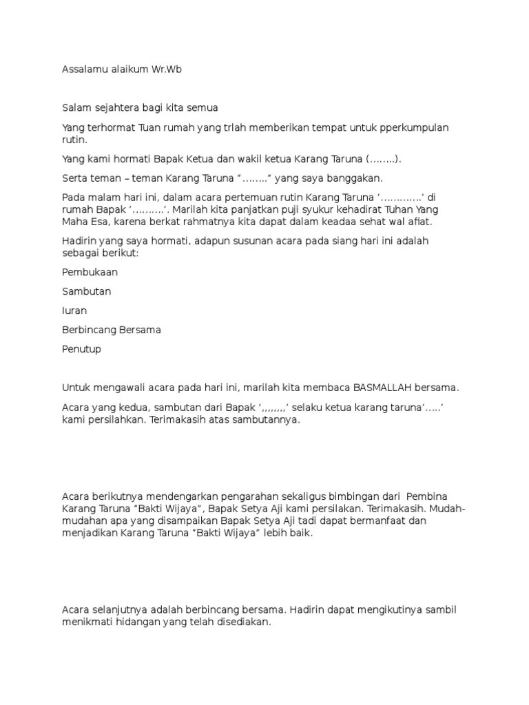 Pidato Karang Taruna Bahasa Jawa – Coretan