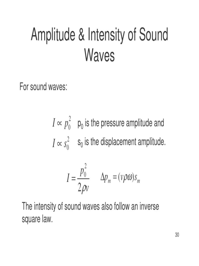 Amplitude Intensity Soundwaves Mach Number Decibel