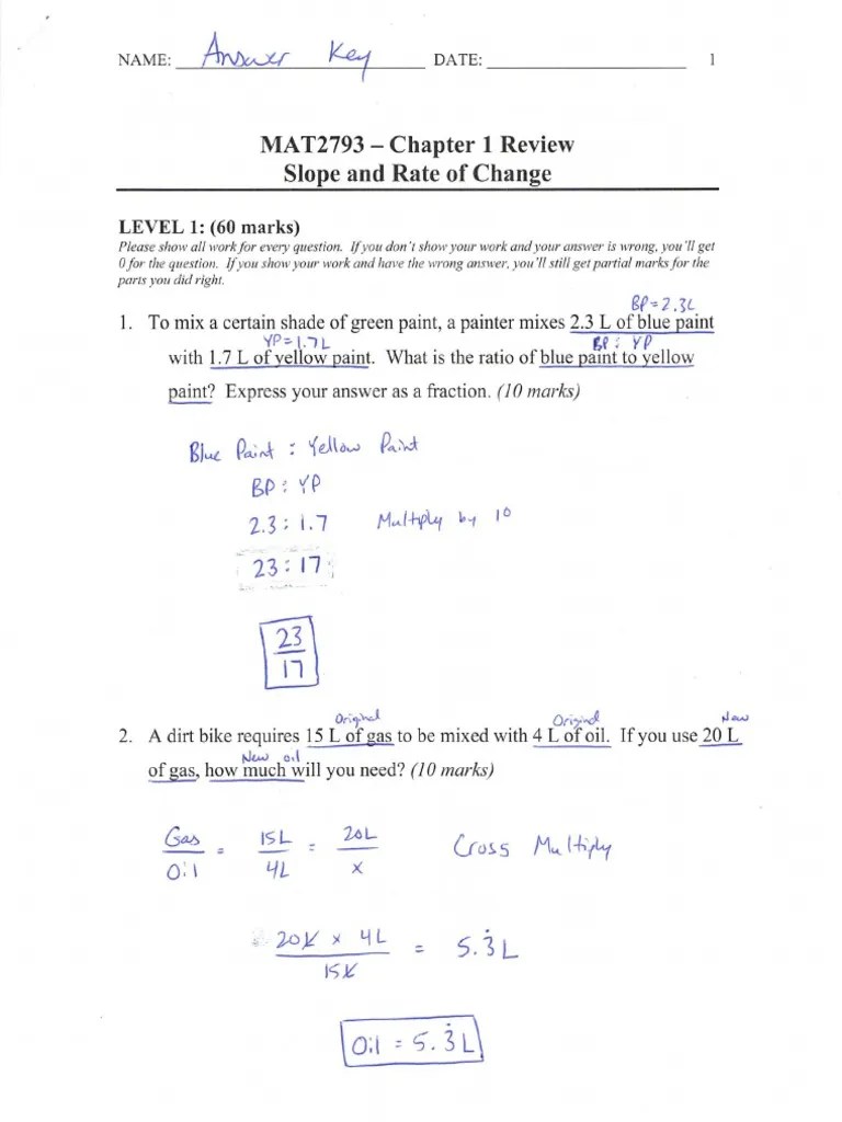 Chapter 1 Review Answer Key PDF