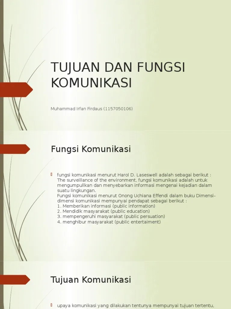 5.tujuan Dan Fungsi Komunikasi | PDF