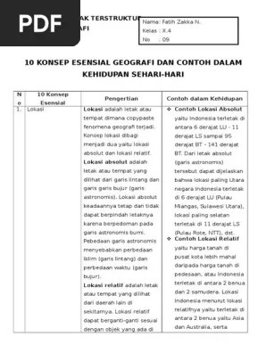 10 Konsep Esensial Geografi Dan Contoh Dalam Kehidupan Sehari-Hari | PDF