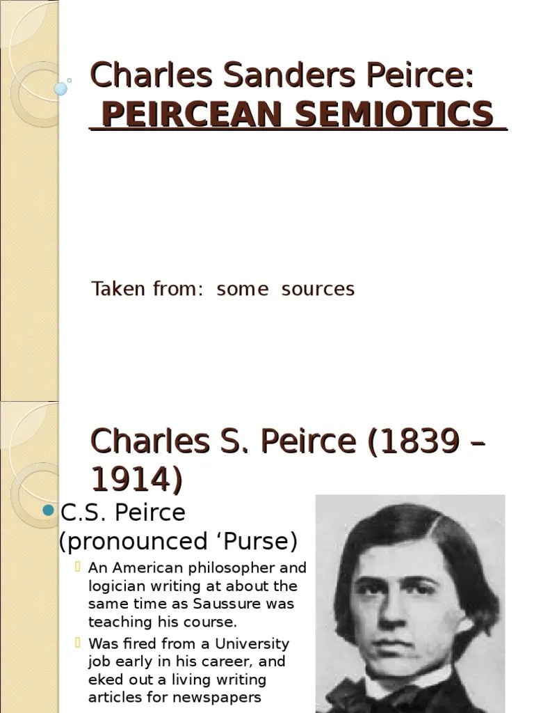 Charles Sanders Peirce PDF Charles Sanders Peirce Semiotics