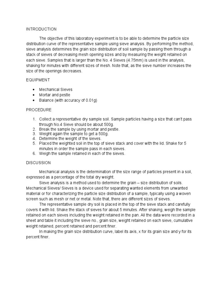 SieveAnalysisLabReport.docx Particle Size Distribution Materials