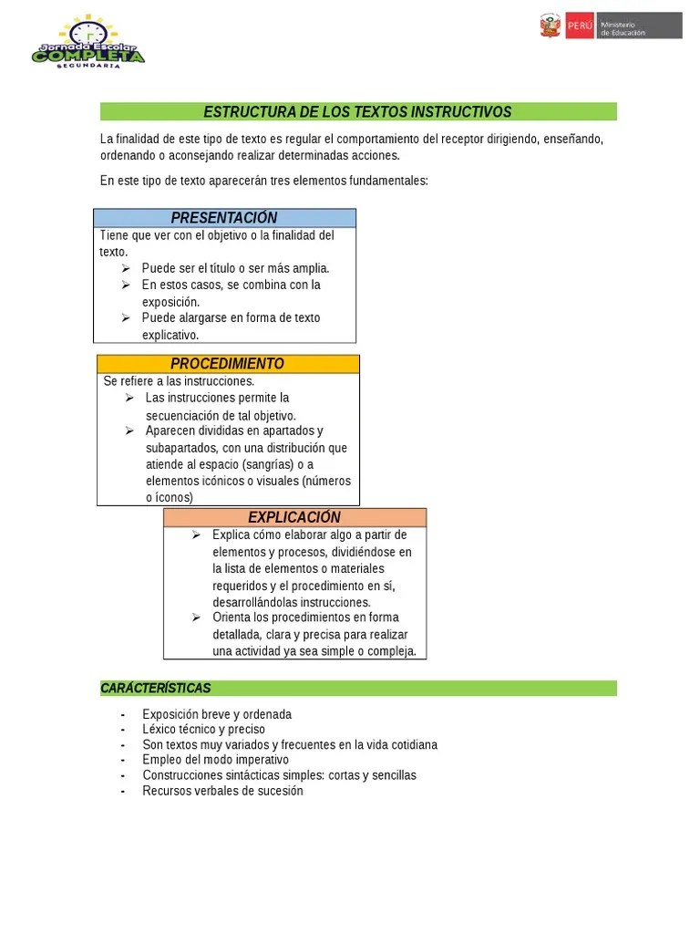 Estructura Texto Instructivo Taller 17 PDF