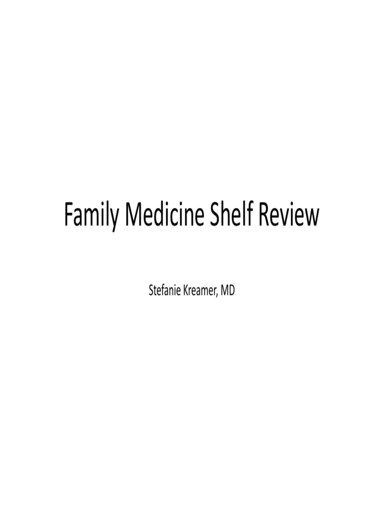 Family Medicine Shelf Review Guidelines for Vaccinations, Cancer