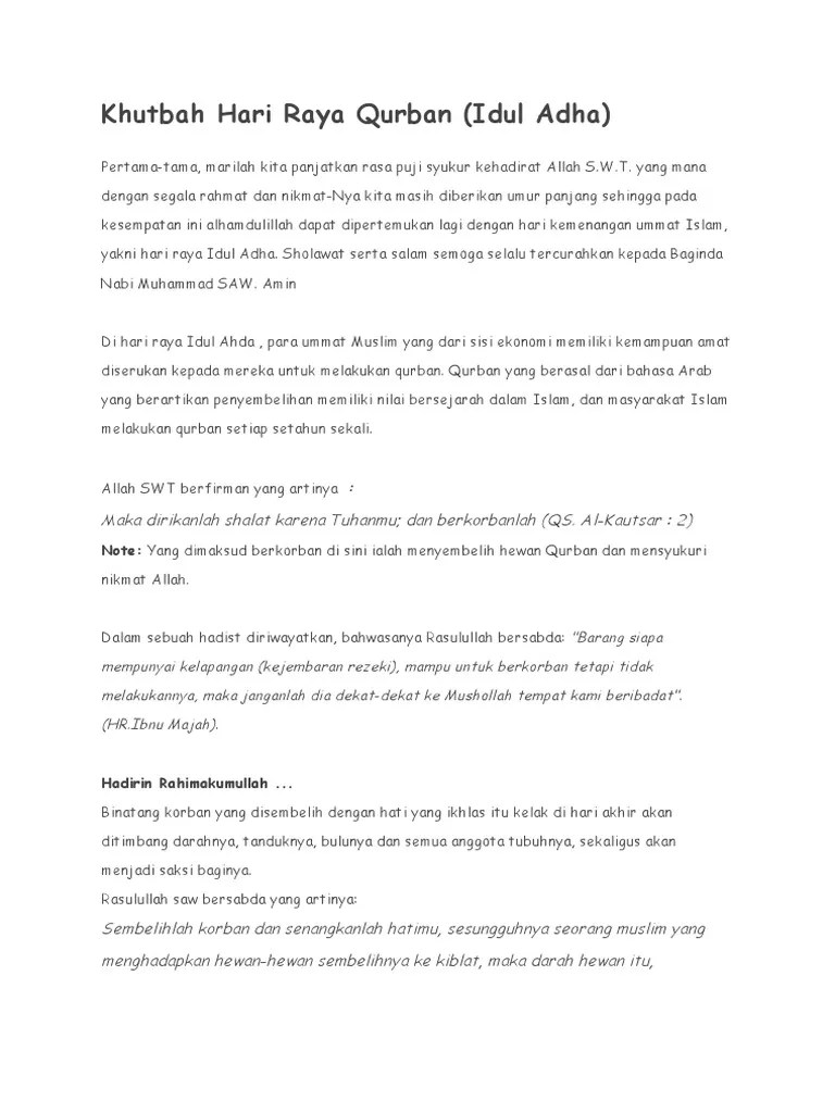 Teks Pidato Hari Raya Idul Fitri - Berbagai Teks Penting