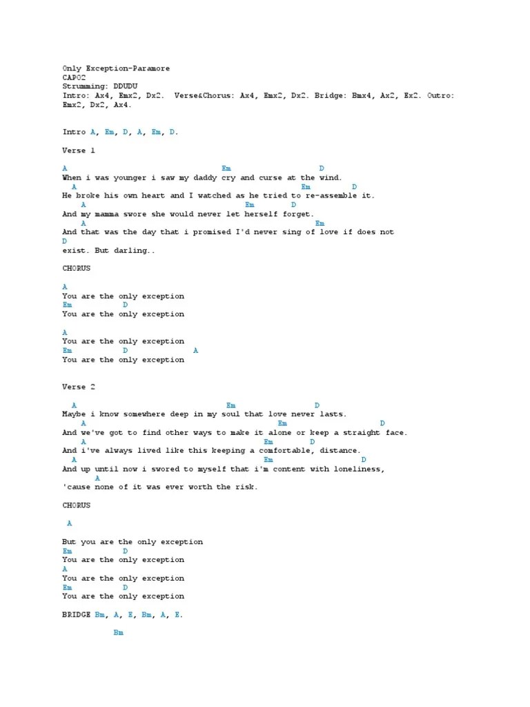 Only Exception | PDF | Song Structure | Songs