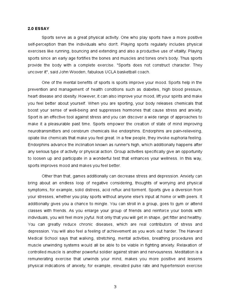 Essay Physical Exercise Anxiety