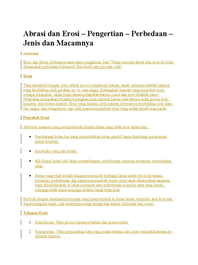 Abrasi Dan Erosi | PDF