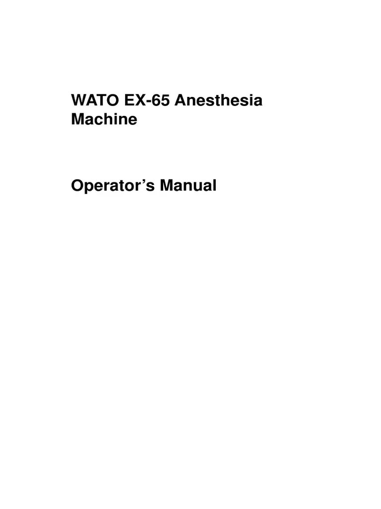 Mindray Wato EX65 Anaesthesia Machine User Manual