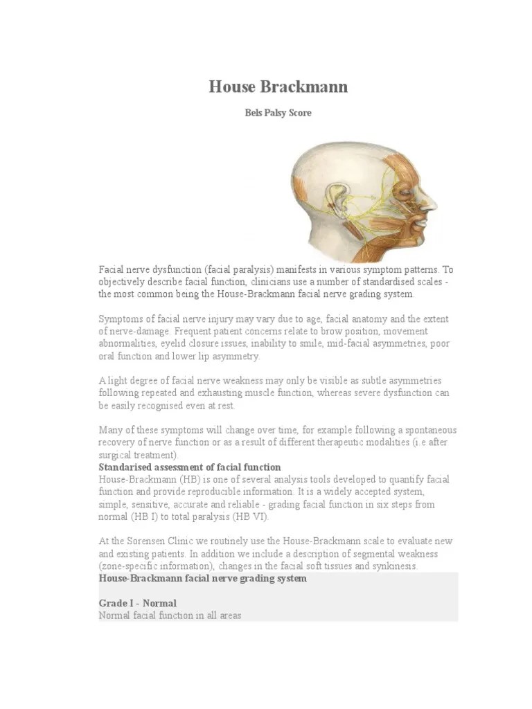 House Brackmann.docx Neurology Diseases And Disorders