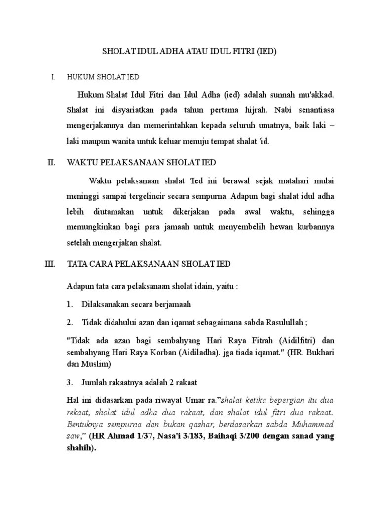Apa Pengertian Shalat Idul Adha