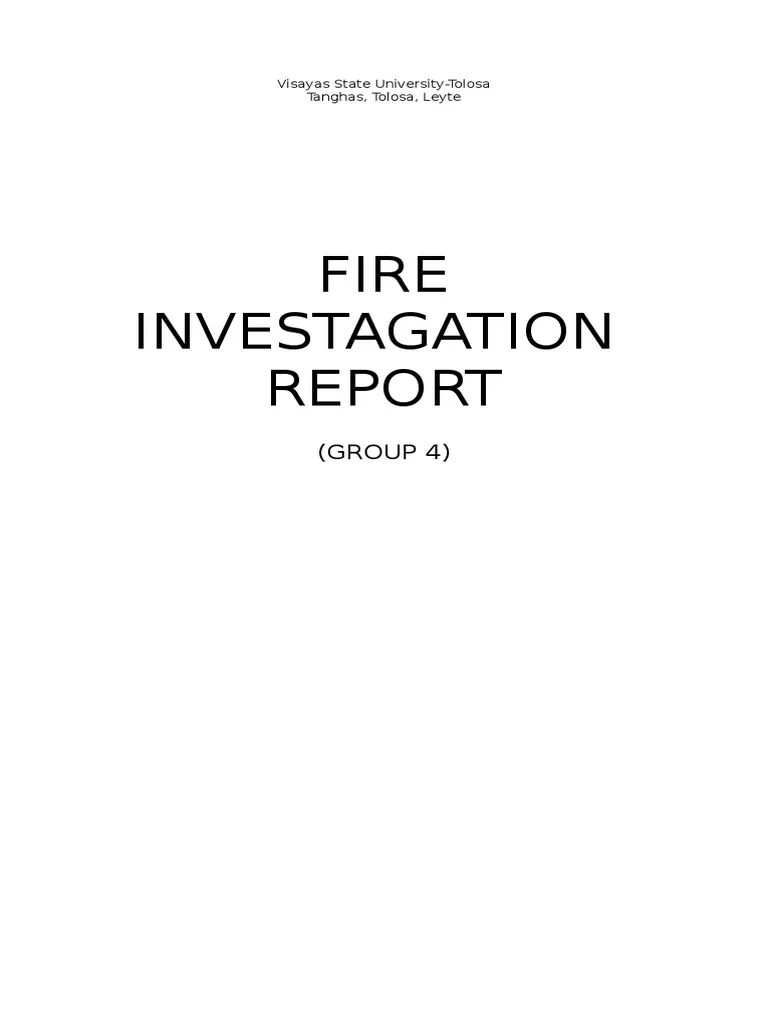 Fire Investigation Report PDF Violence Crime Thriller