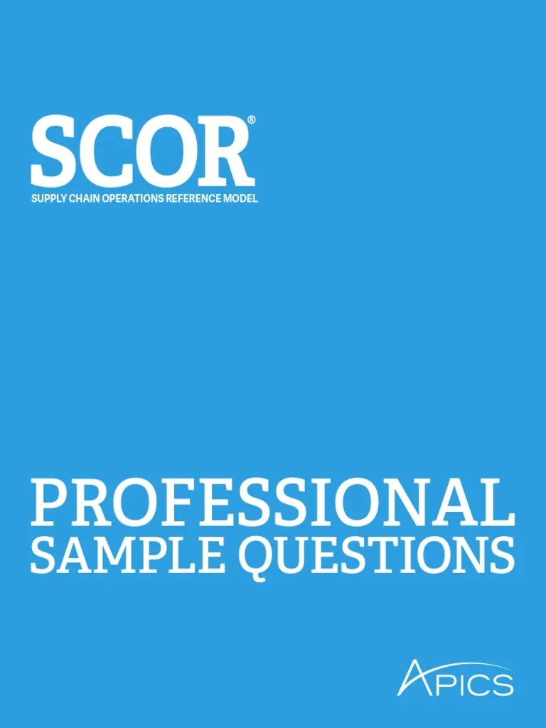 Scor p Sample Questions Inventory Business Economics