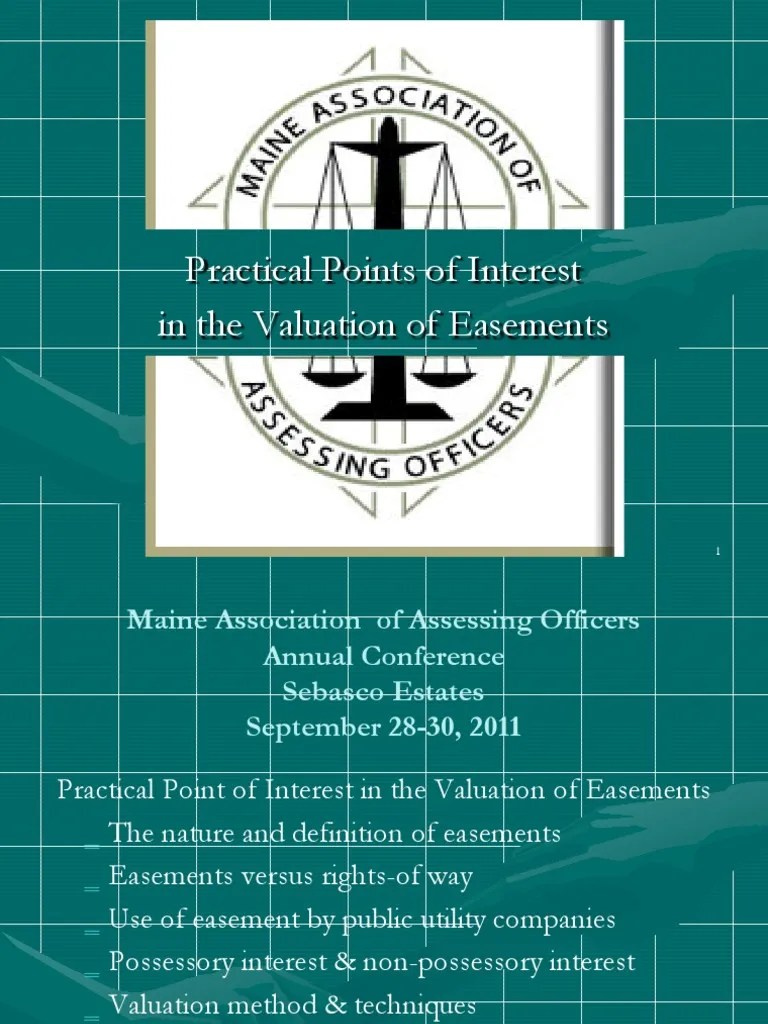 Valuing the Impact of Various Easements on Property Value A Case Study