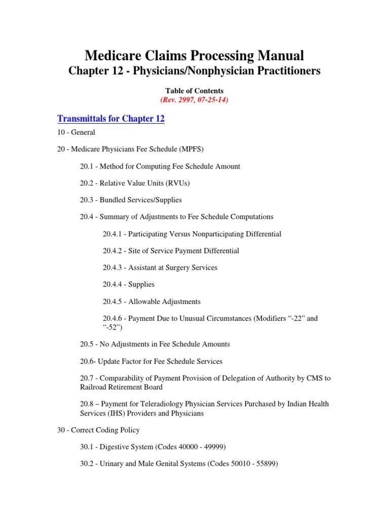 ⚡🔥 Medicare Claims Processing Manual Chapter 12 ⭐