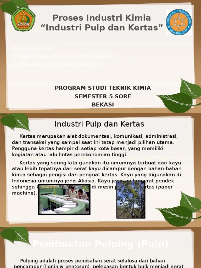 Pembuatan Kertas Dan Pulp Presentasi Copy