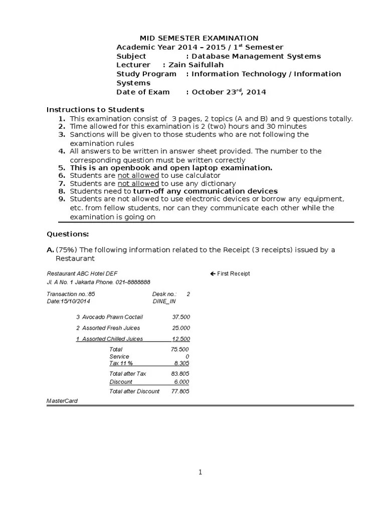 Exercise Database Management System PDF Data Management Databases
