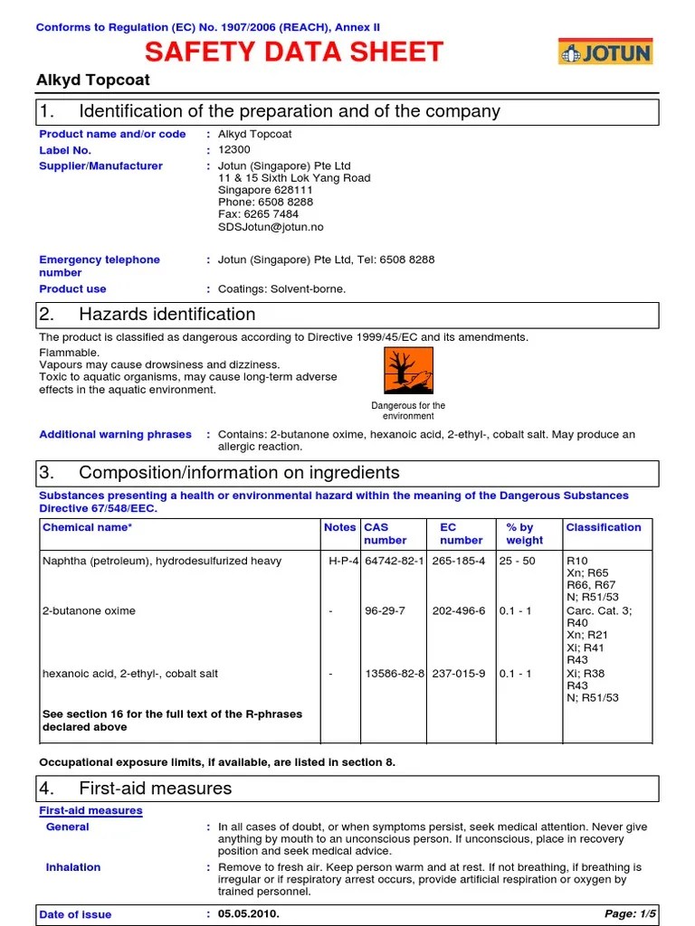 SDS Alkyd Topcoat Marine Protective English (Uk) Si PDF