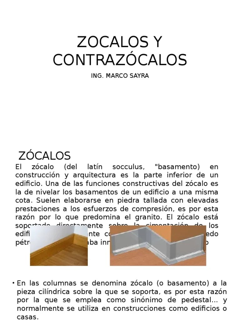 Zocalos y Contrazócalos Cemento Ingeniería de Edificación