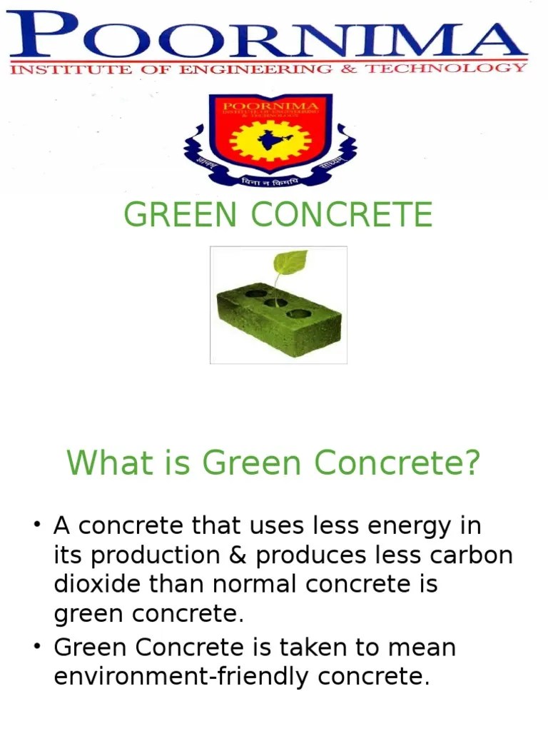 Green Concrete PPT Construction Aggregate Concrete
