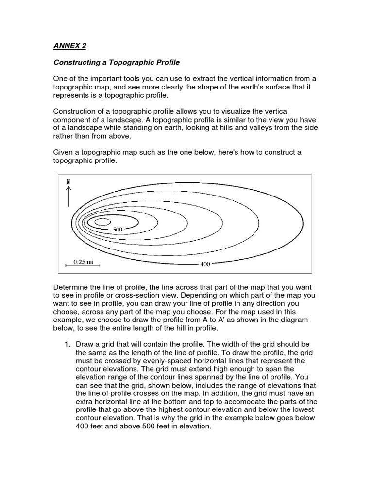 Rules For Topographic Profiles PDF Contour Line Topography