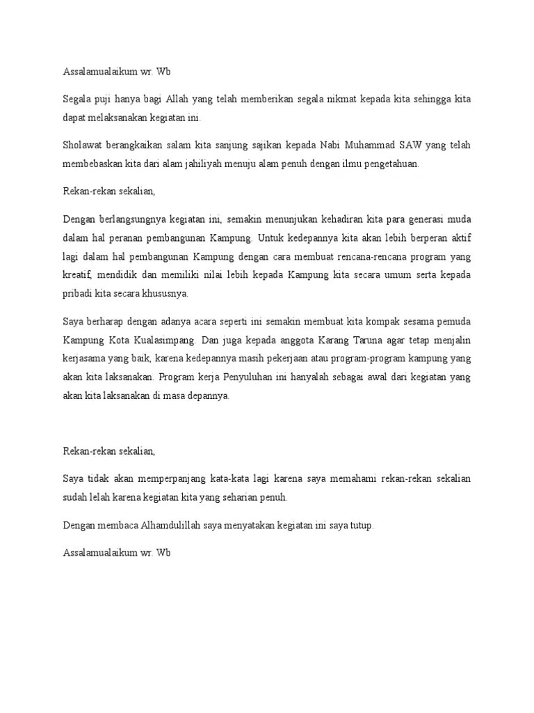 Kata Sambutan Ketua Penyuluhan | PDF