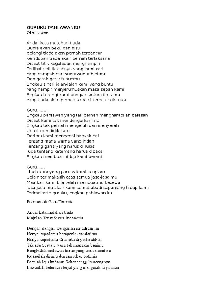 Guruku Pahlawanku | PDF