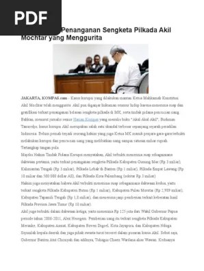 Kasus Suap Penanganan Sengketa Pilkada Akil Mochtar Yang Menggurita | PDF