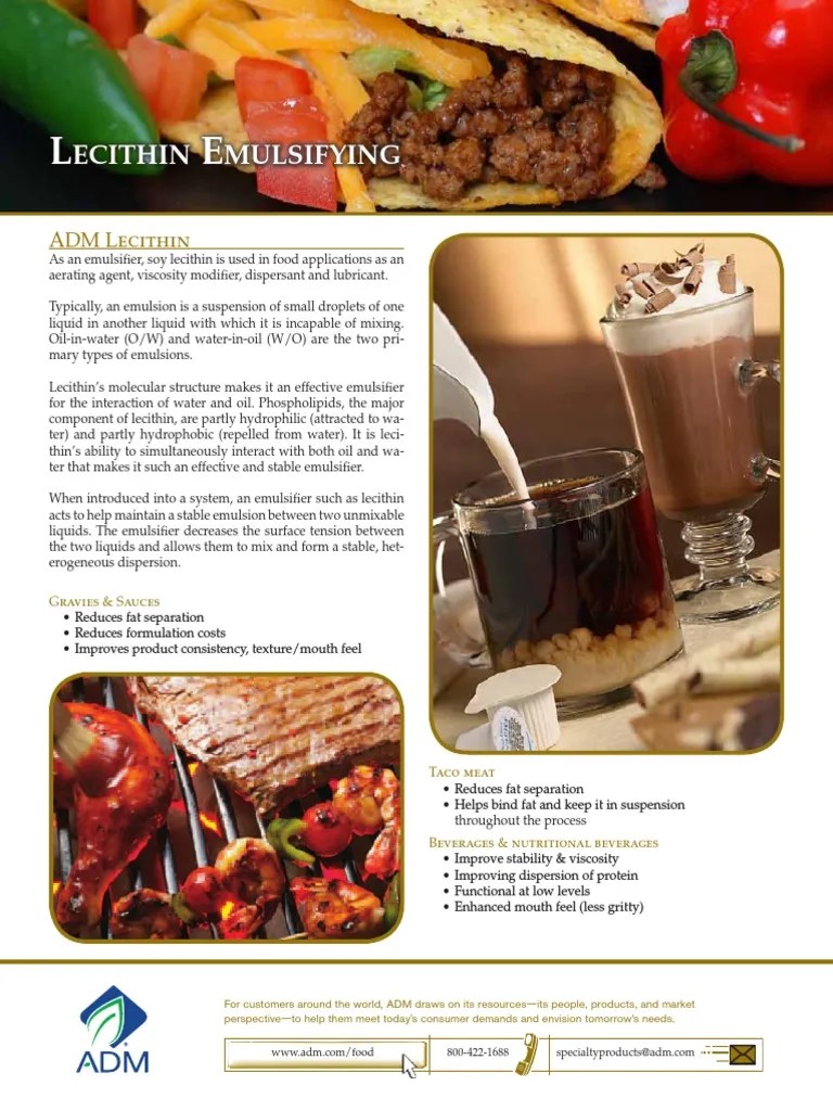Lecithin As An Emulsifier PDF Emulsion Applied And
