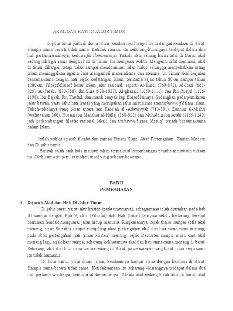 Akal Dan Hati Di Jalur Timur | PDF