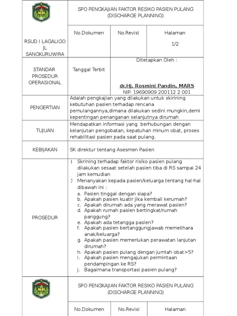 Spo & Form Discharge Planning