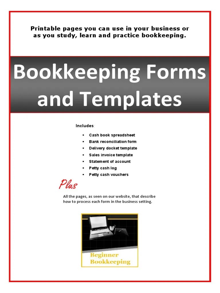 Bookkeeping Forms and Templates Book Bookkeeping Invoice