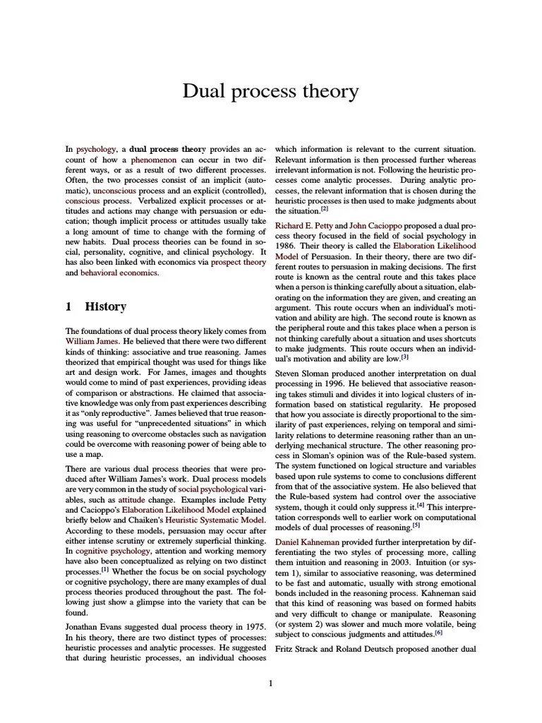 Dual process theory.pdf Attitude (Psychology) Argument