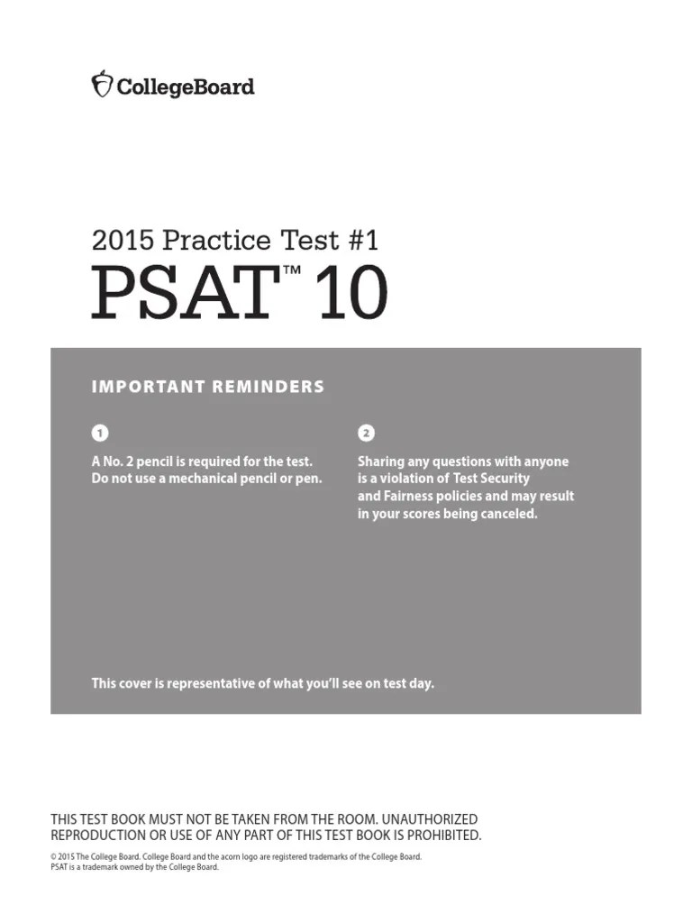 Psat 10 Practice Test 1 PDF | PDF | Extinction | Emma (Novel)