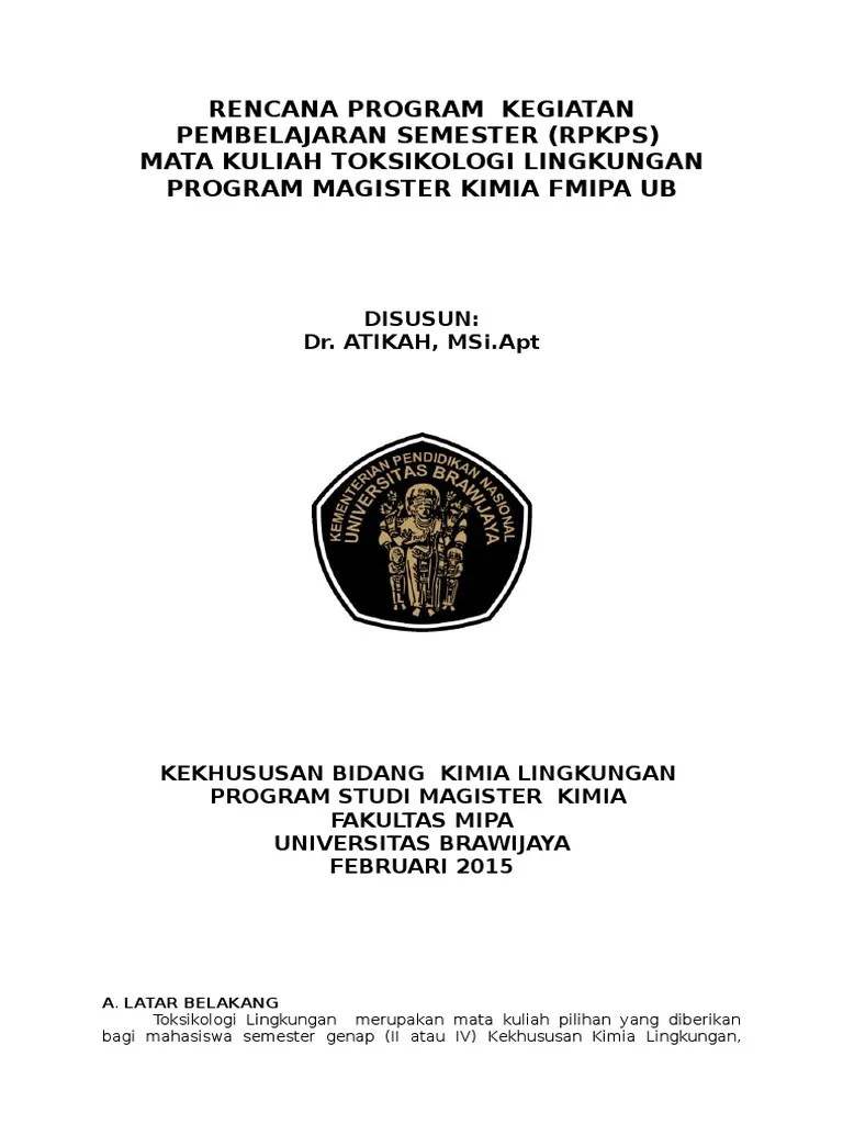 Rpkps Toksikologi Lingkungan 2013 14