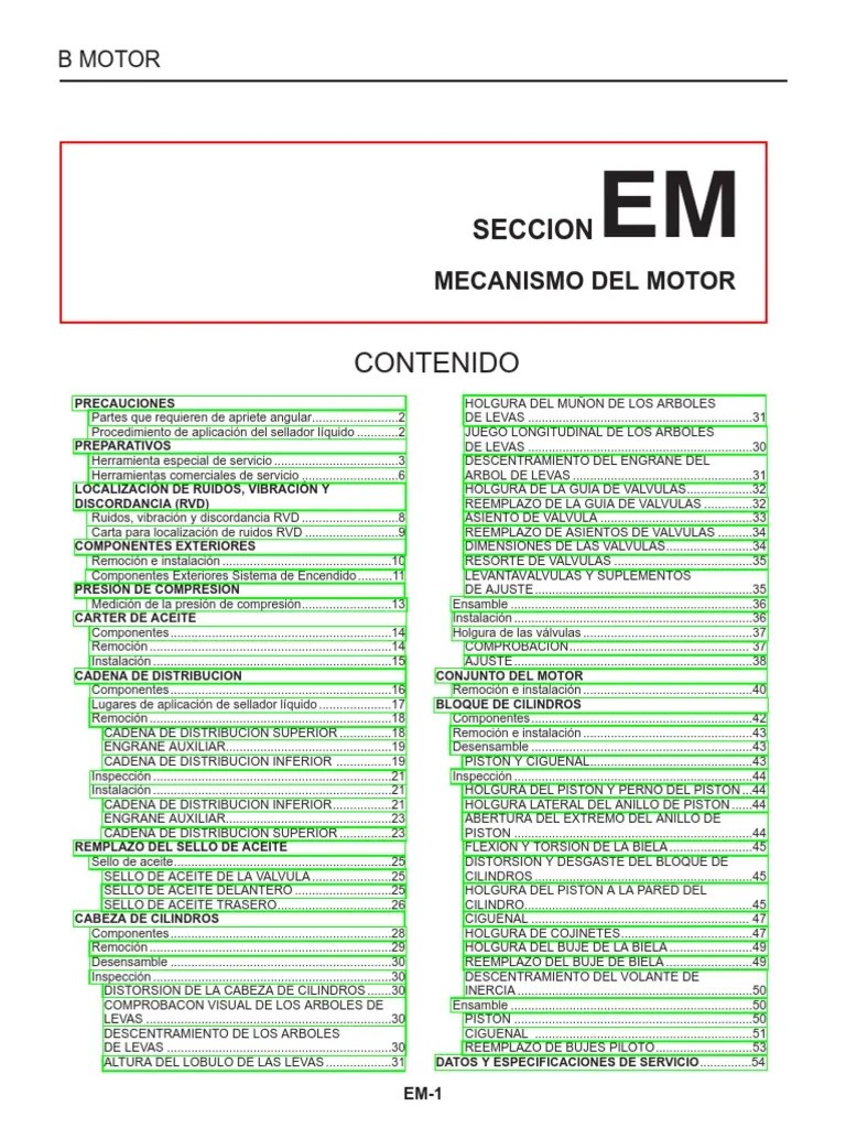 Seccion EM Nissan D21 | PDF | Herramientas | Pistón