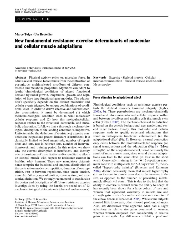 New Fundamental Resistance Exercise Determinants of Molecular Protein