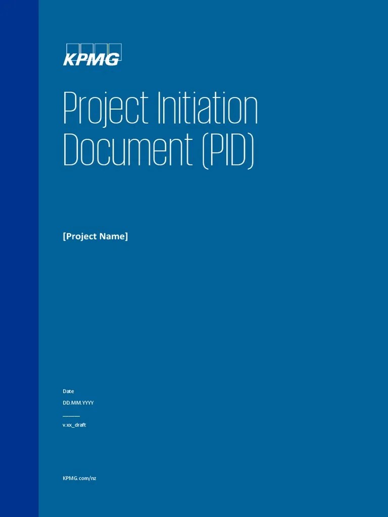KPMG IT PID Template NewFormat v0.1 Project Management Strategic