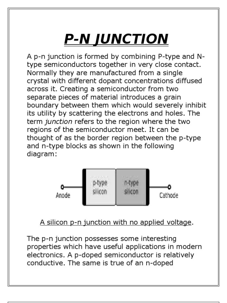 1 PN Junction PDF PN Junction Solid State Chemistry