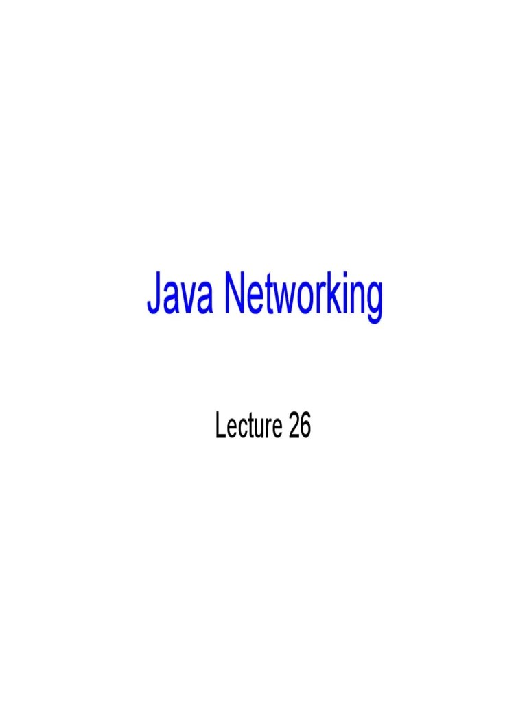 Java Networking Java Lecture 26 PDF Port Networking
