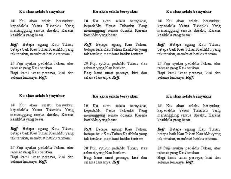 Ku Akan Selalu Bersyukur | PDF