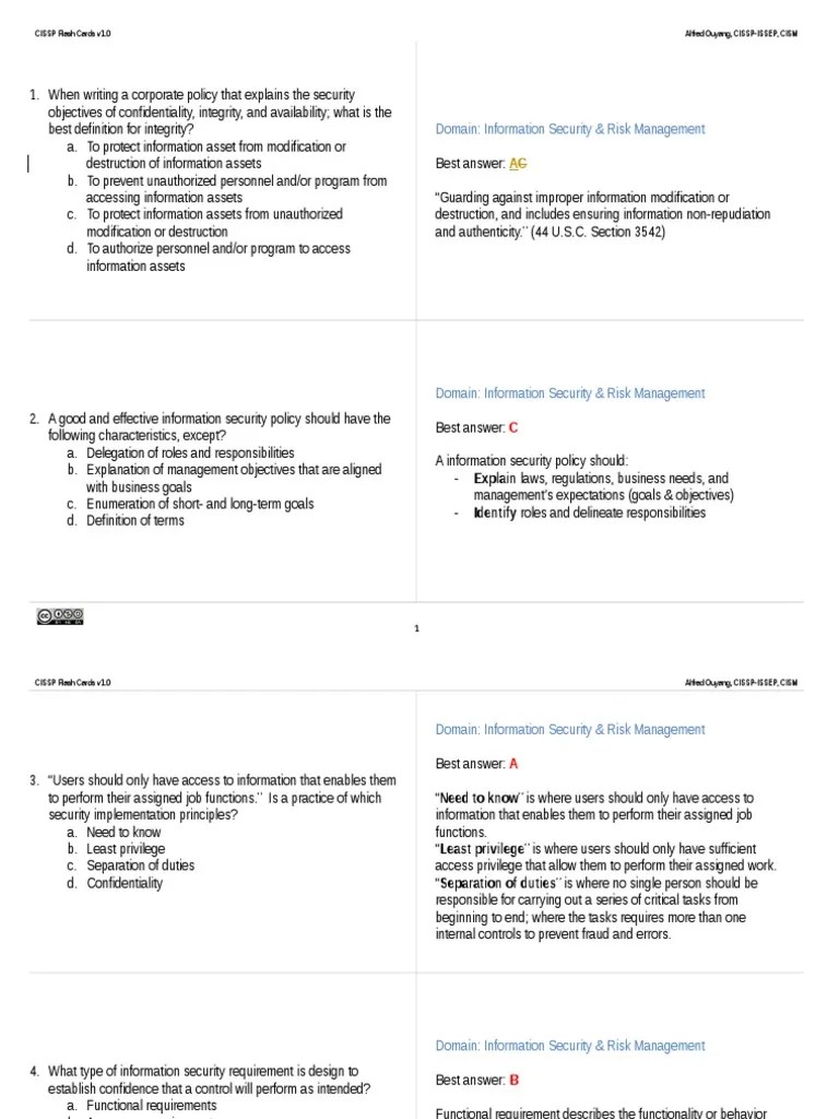 0CISSP Flash Cards Draft 662010 PDF Computer Network