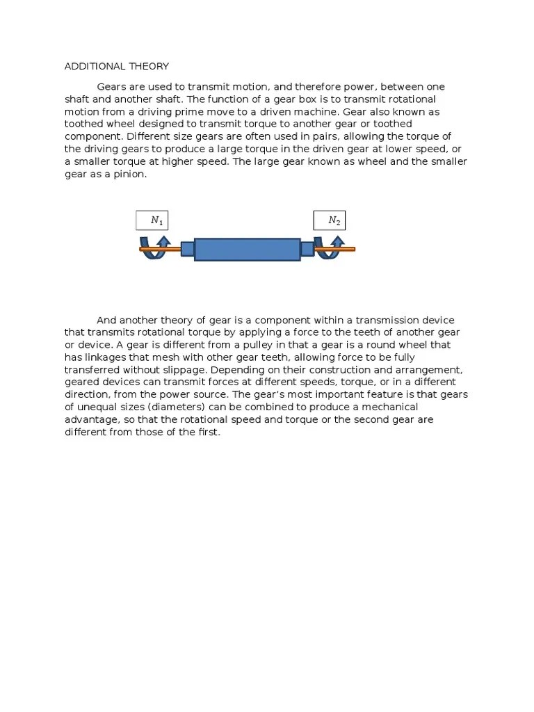 Computerized Gear System PDF Gear Transmission (Mechanics)