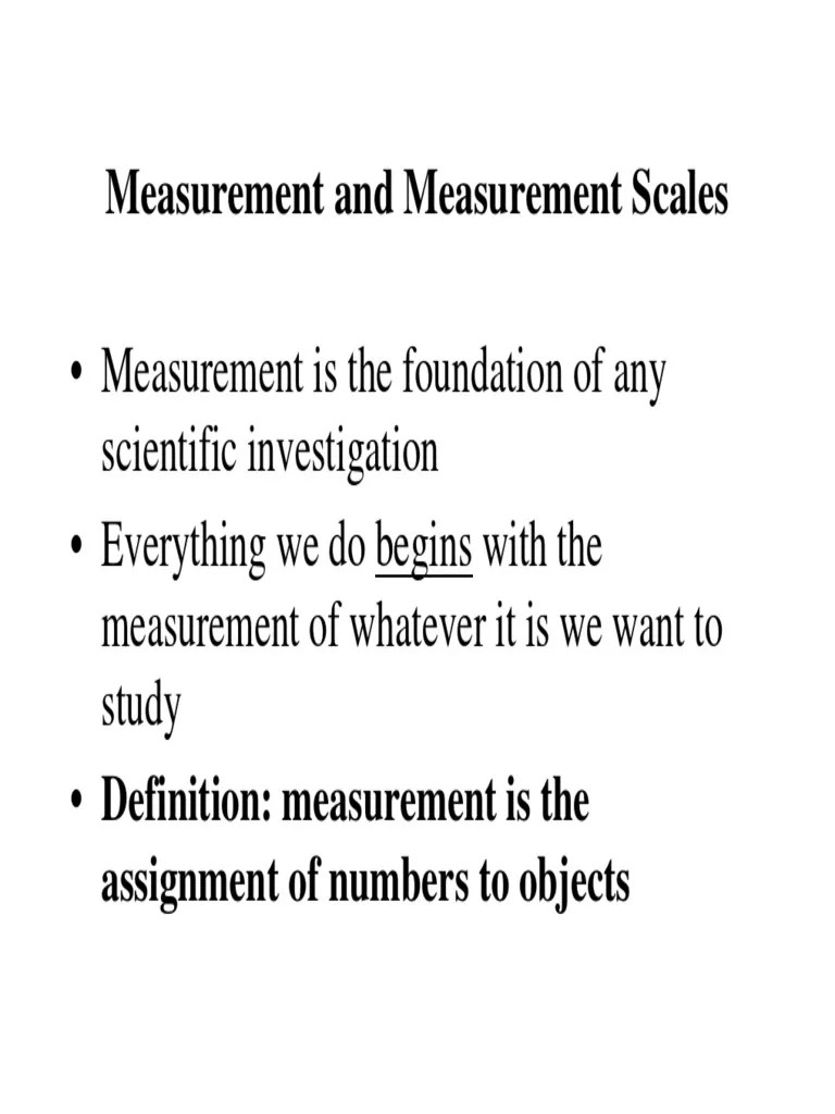 Measurement and Measurement Scales PDF PDF Level Of Measurement Summation