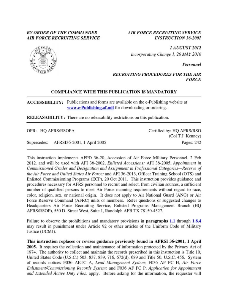 afrsi362001 United States Air Force Armed Services Vocational