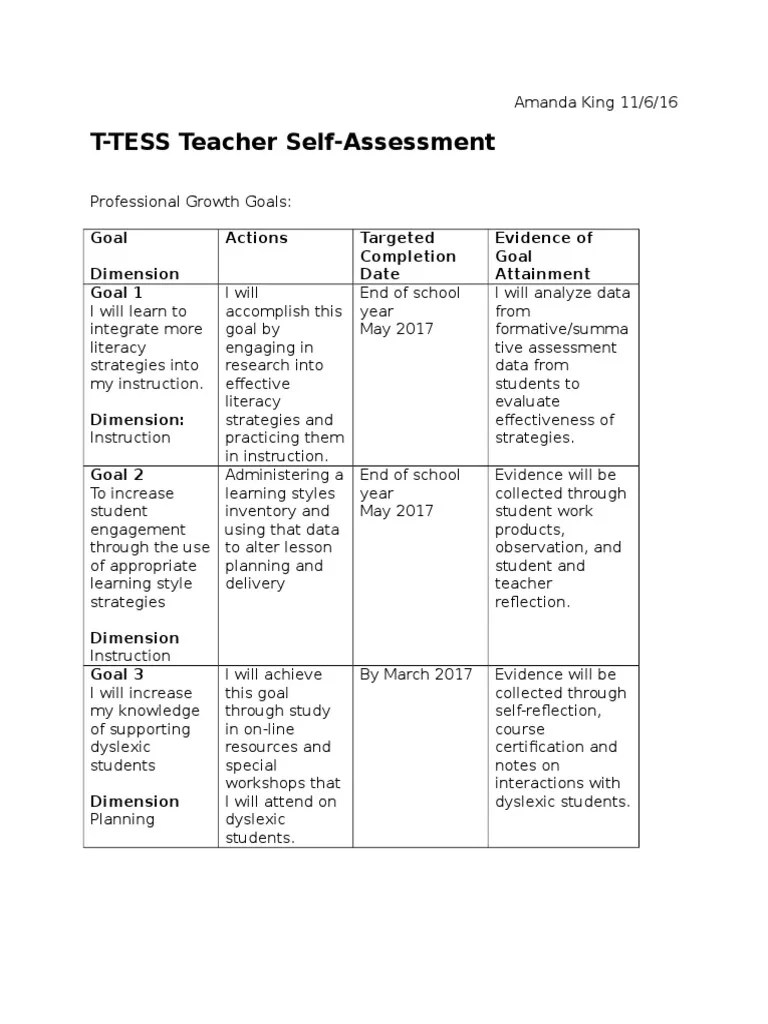 TTess Self Assessment PDF Applied Psychology Education Theory