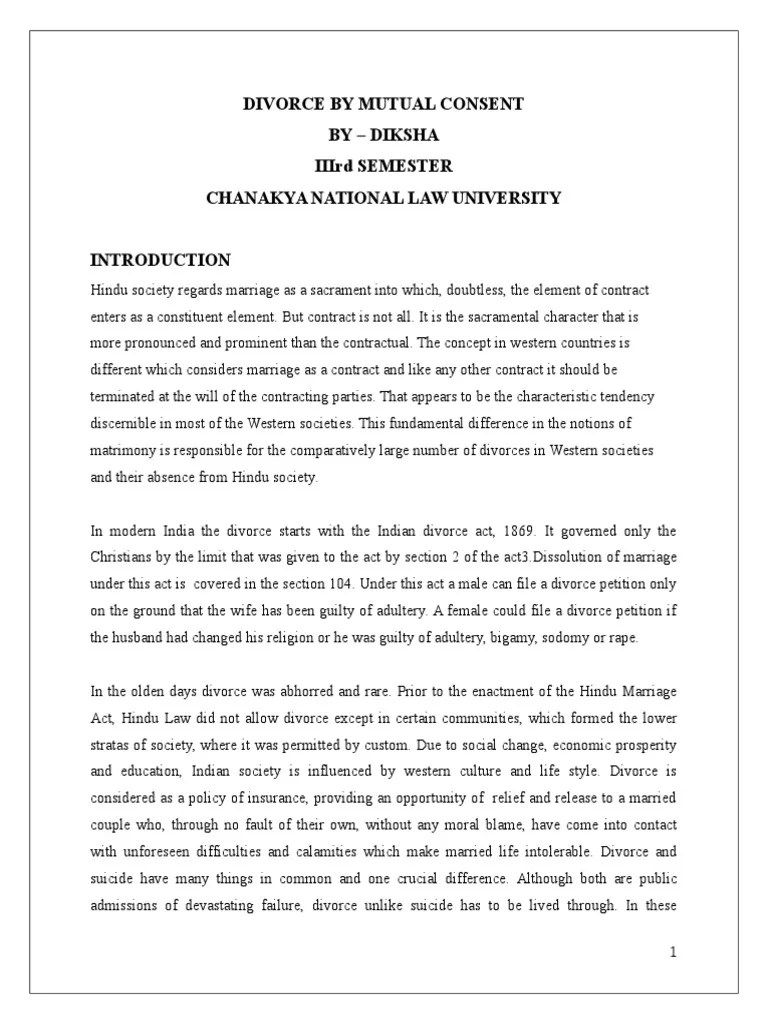 Divorce by Mutual Consent Divorce Marriage